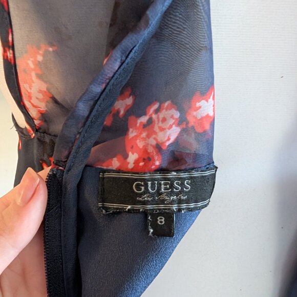guess tasha sakura floral mesh dress ASO teen wolf lydia martin (size 8) - Picture 7 of 7